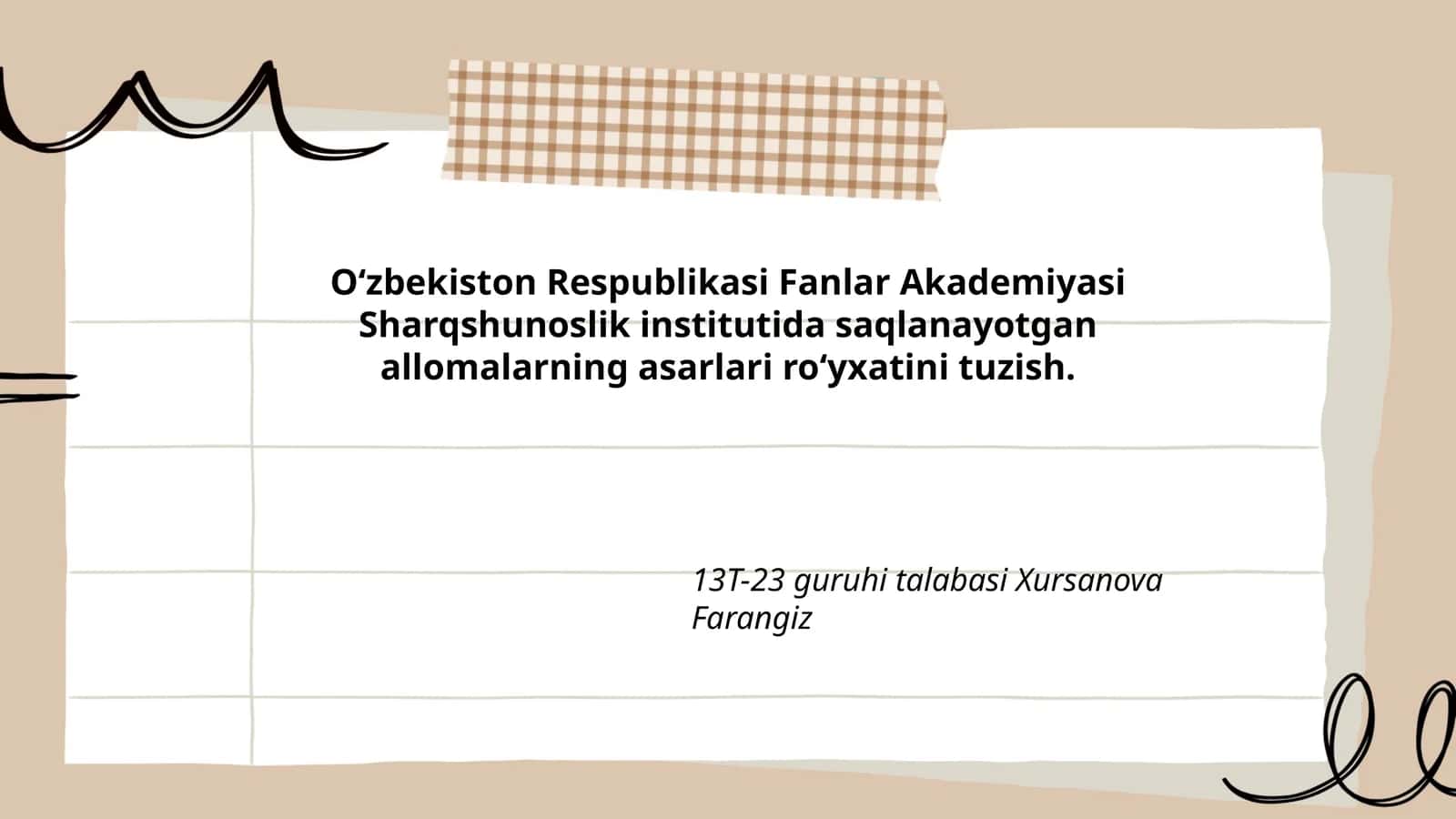 Asarlar ro‘yxati 1