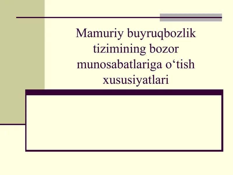 Bozor iqtisodiyotining asosiy tamoyillari 1