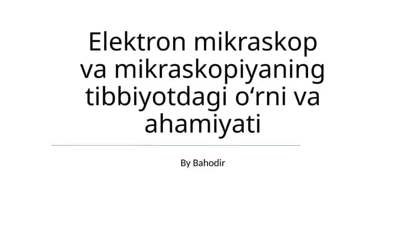 Elektron Mikroskopiyasi: Tibbiyotda Kuchli Asbob 1