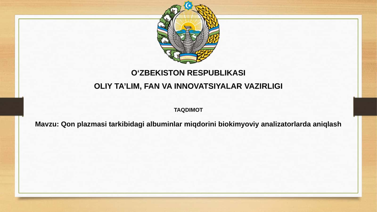 Albuminni biokimyoviy analizatorlarda aniqlash 1