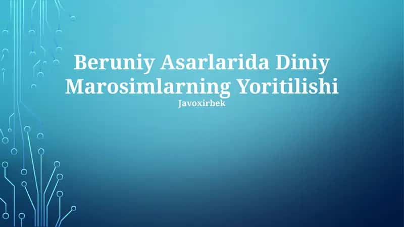 Beruniy Asarlarida Diniy Marosimlarning Yoritilishi 1