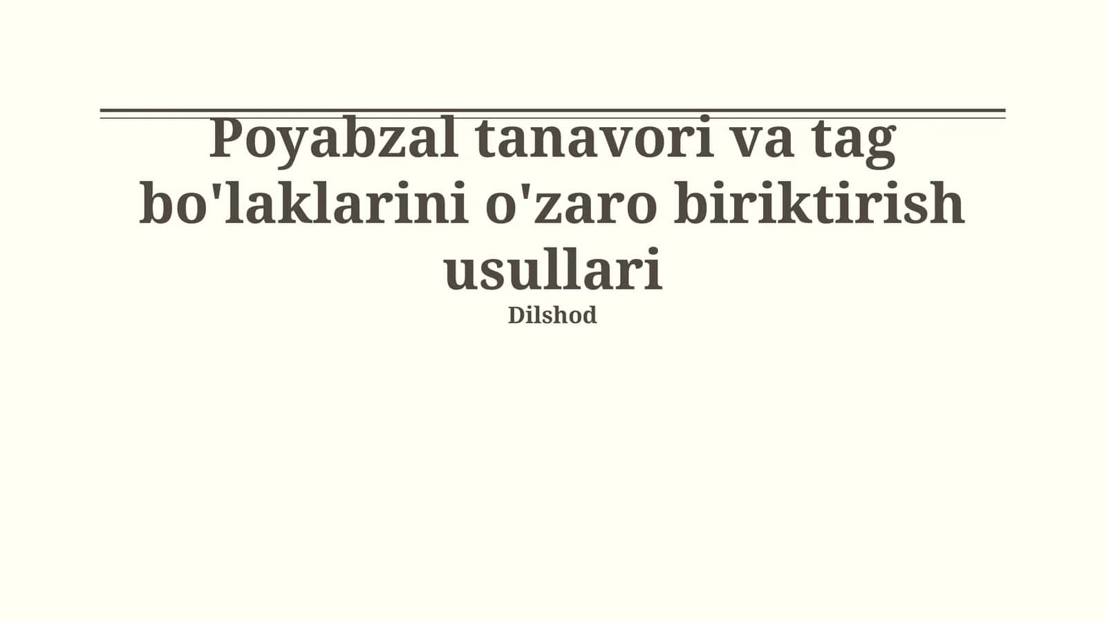 Poyabzal tanavori va tag bo'laklarini o'zaro biriktirish usullari 1
