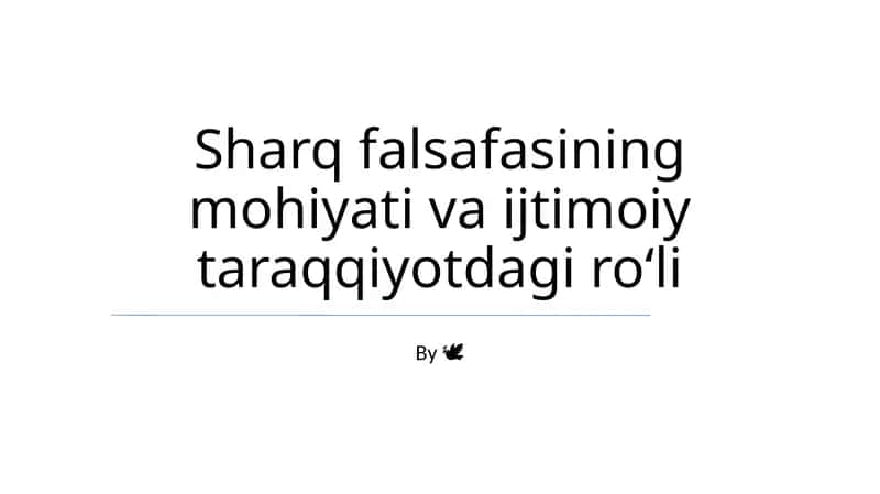Sharq falsafasi va ijtimoiy taraqqiyot 1