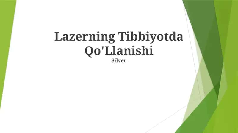 Lazerning Tibbiyotda Qo'Llanishi 1