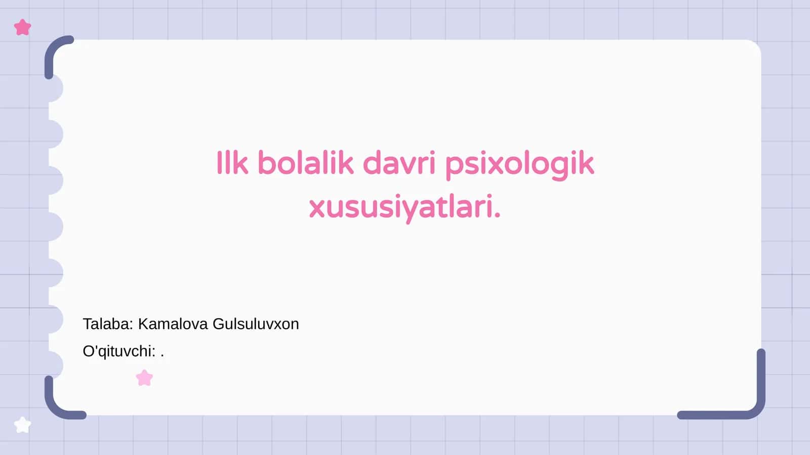 Ilk bolalik davri psixologik xususiyatlari 1