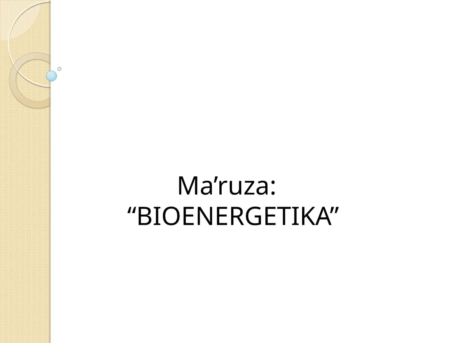 BIOENERGETIKA 1