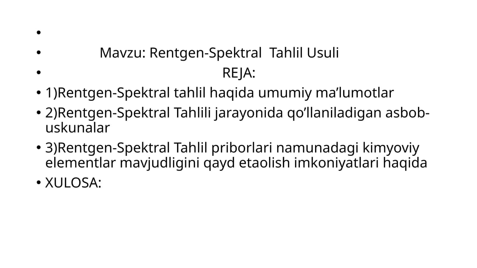 Rentgen-Spektral  Tahlil Usuli 1