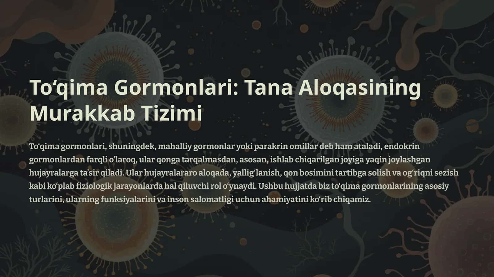 To‘qima Gormonlari: Tana Aloqasining Murakkab Tizimi 1