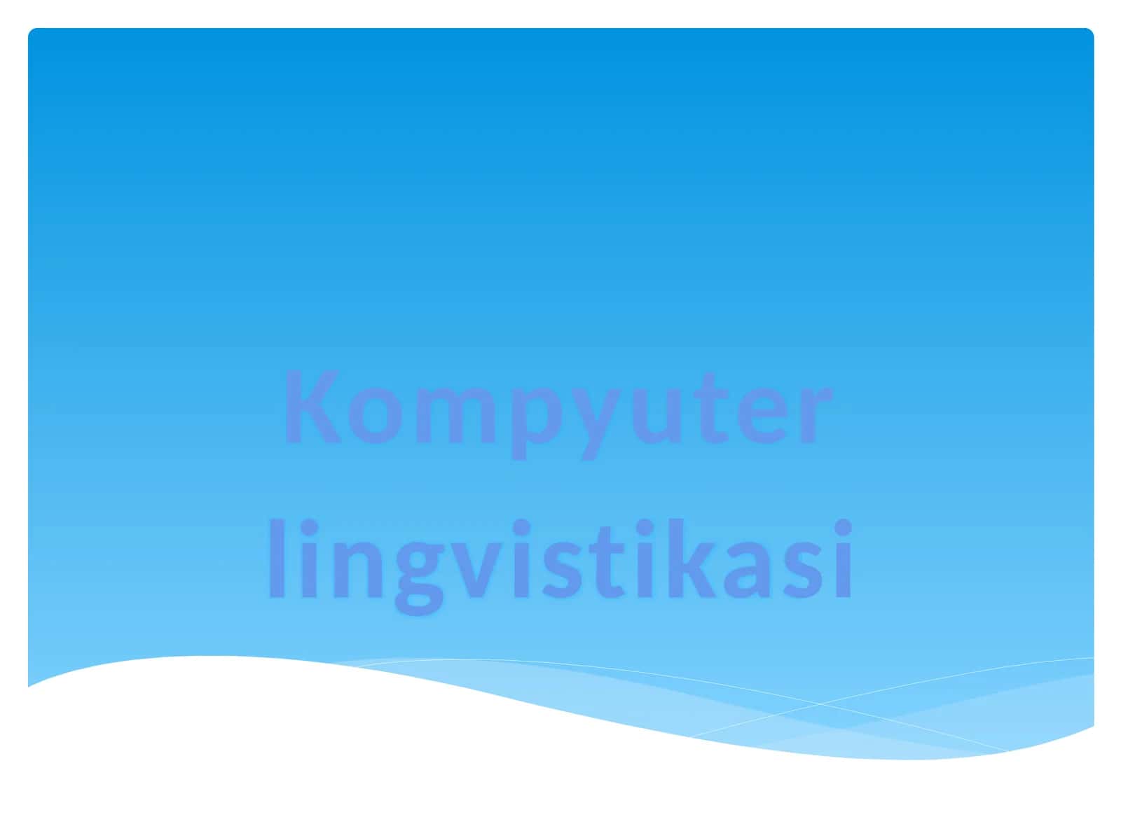 Kompyuter lingvistikasi 1