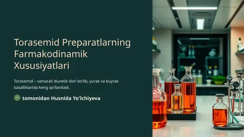 Torasemid Preparatlarning Farmakodinamik Xususiyatlari 1