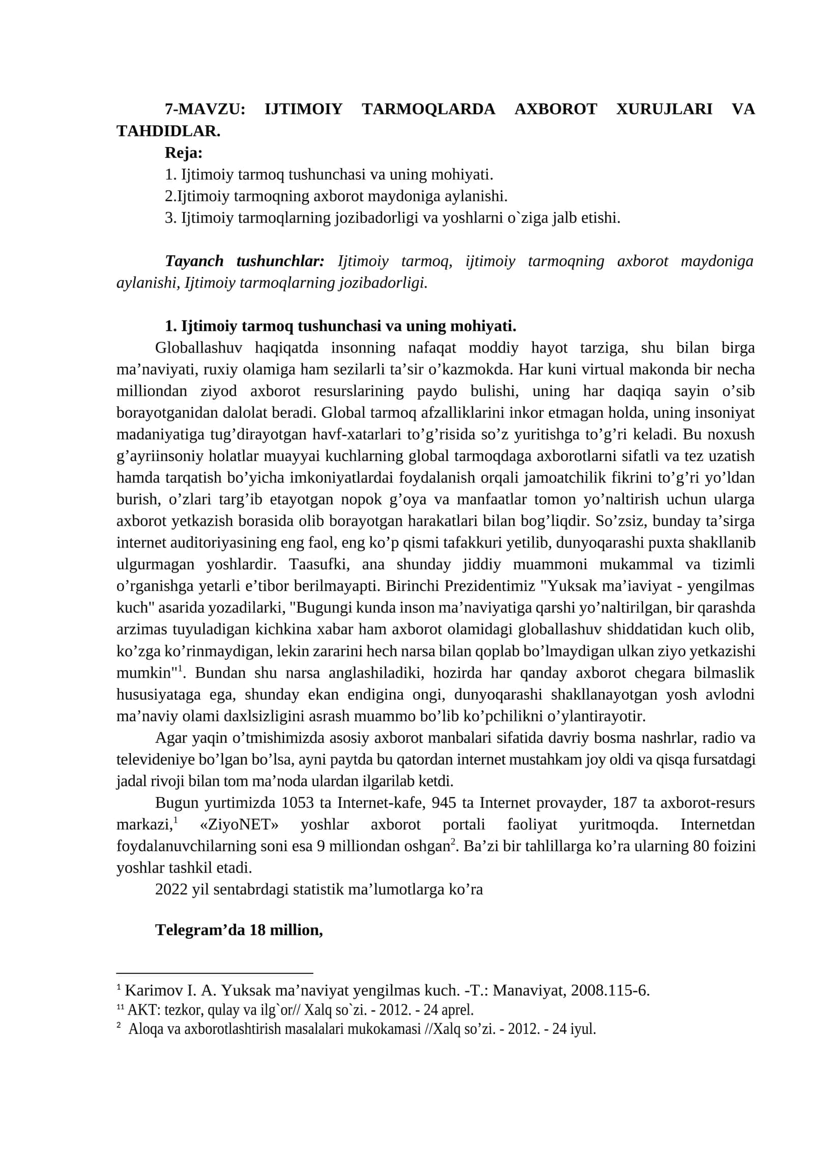 Ijtimoiy tarmoqlar axborot xurujlari va tahdidlar 1