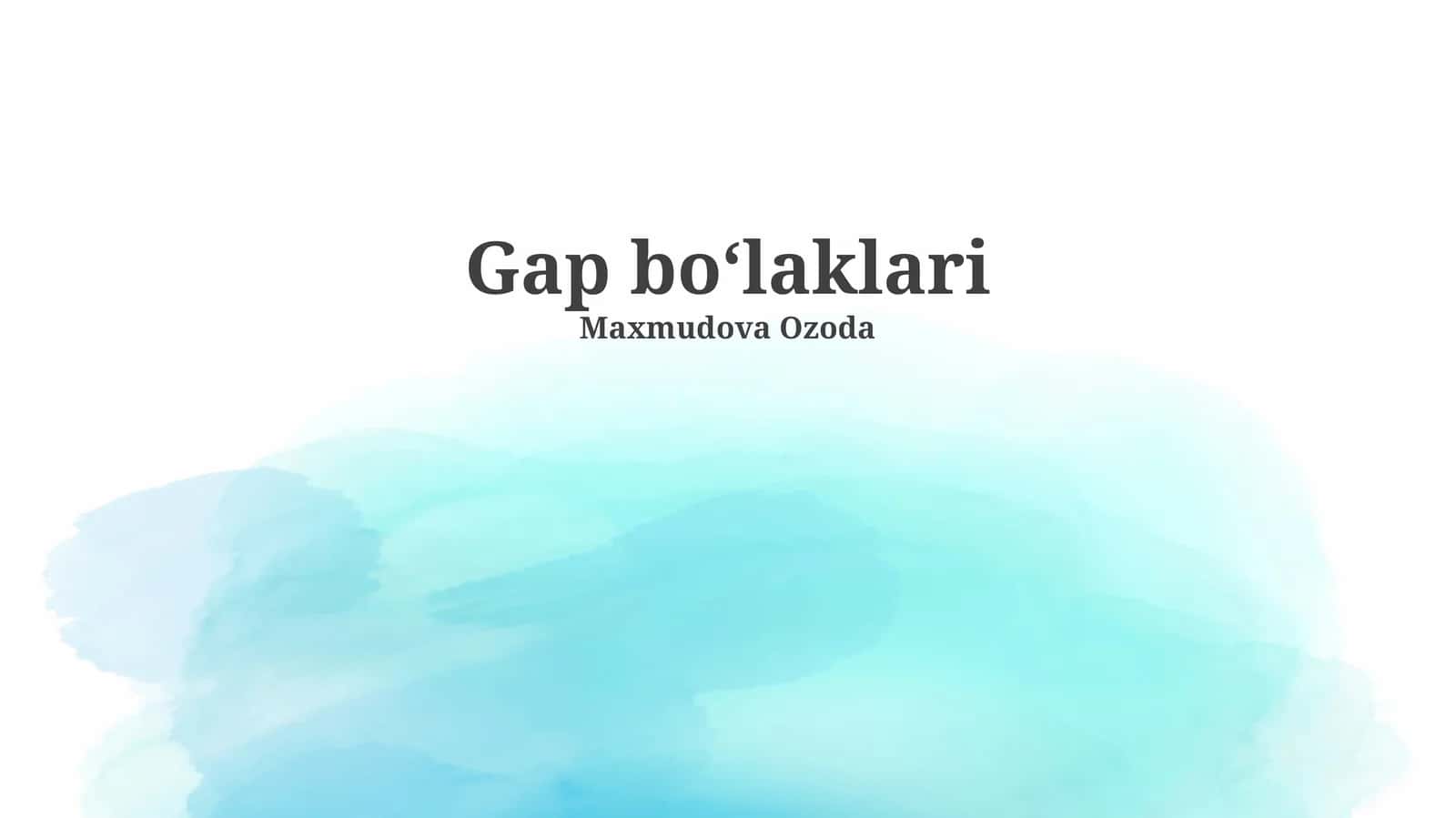Gap boʻlaklari 1