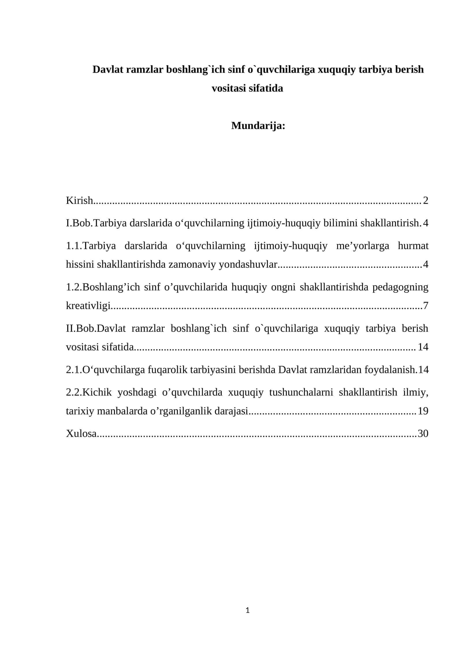Davlat ramzlar boshlang`ich sinf o`quvchilariga xuquqiy tarbiya berish vositasi sifatida 1