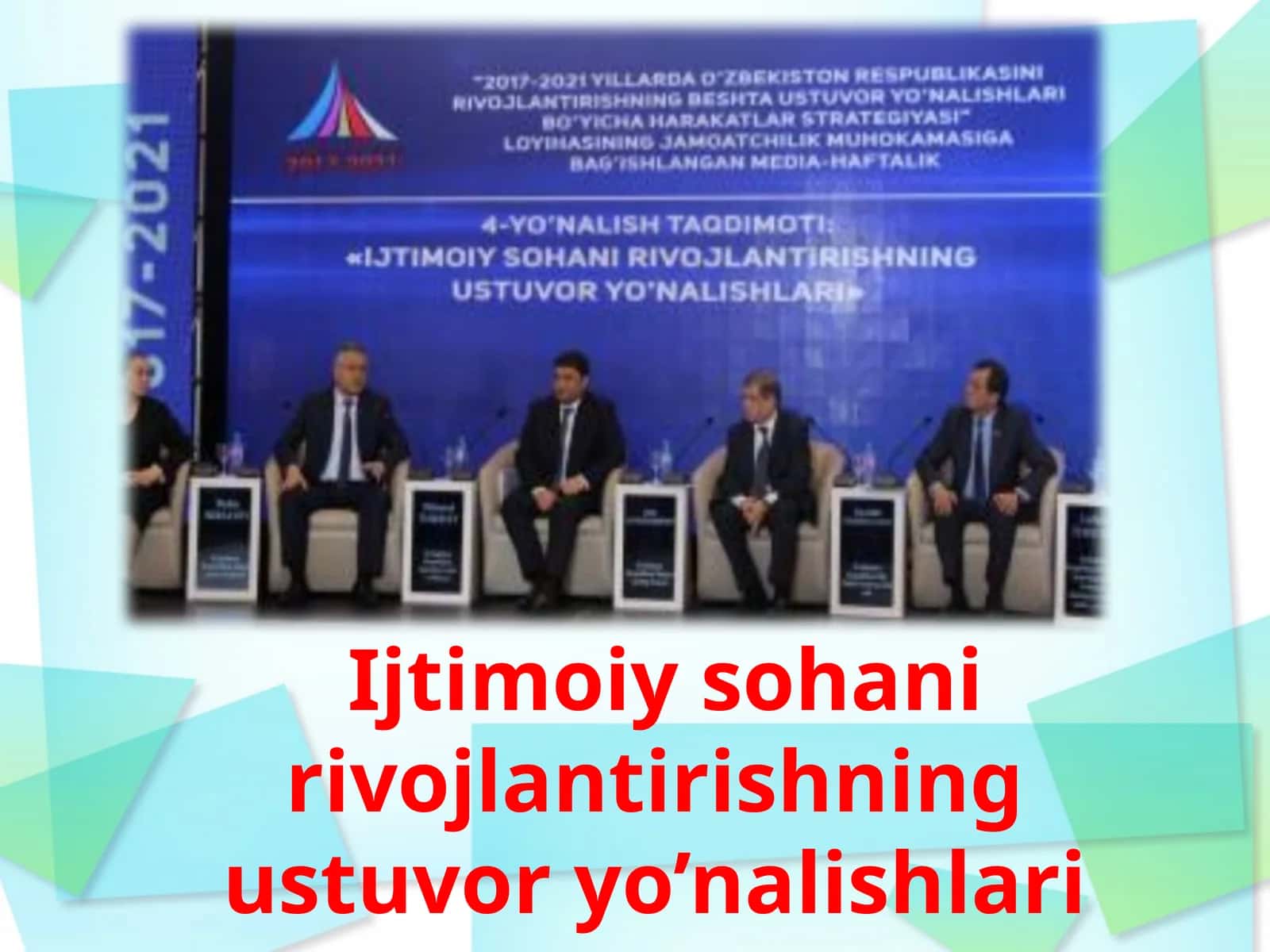 Ijtimoiy sohani rivojlantirishning ustuvoryo’nalishlari 1