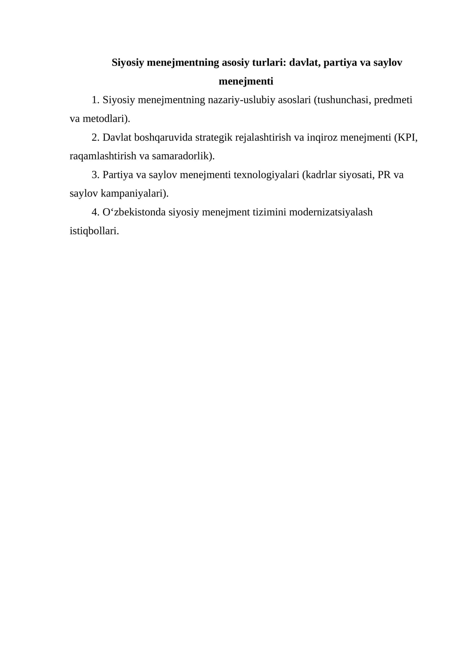 Siyosiy menejmentning asosiy turlari: davlat, partiya va saylov menejmenti 1