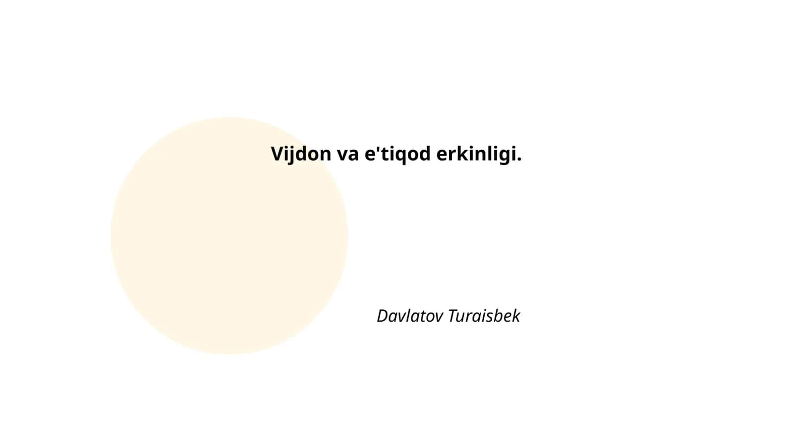 Vijdon va e'tiqod erkinligi 1