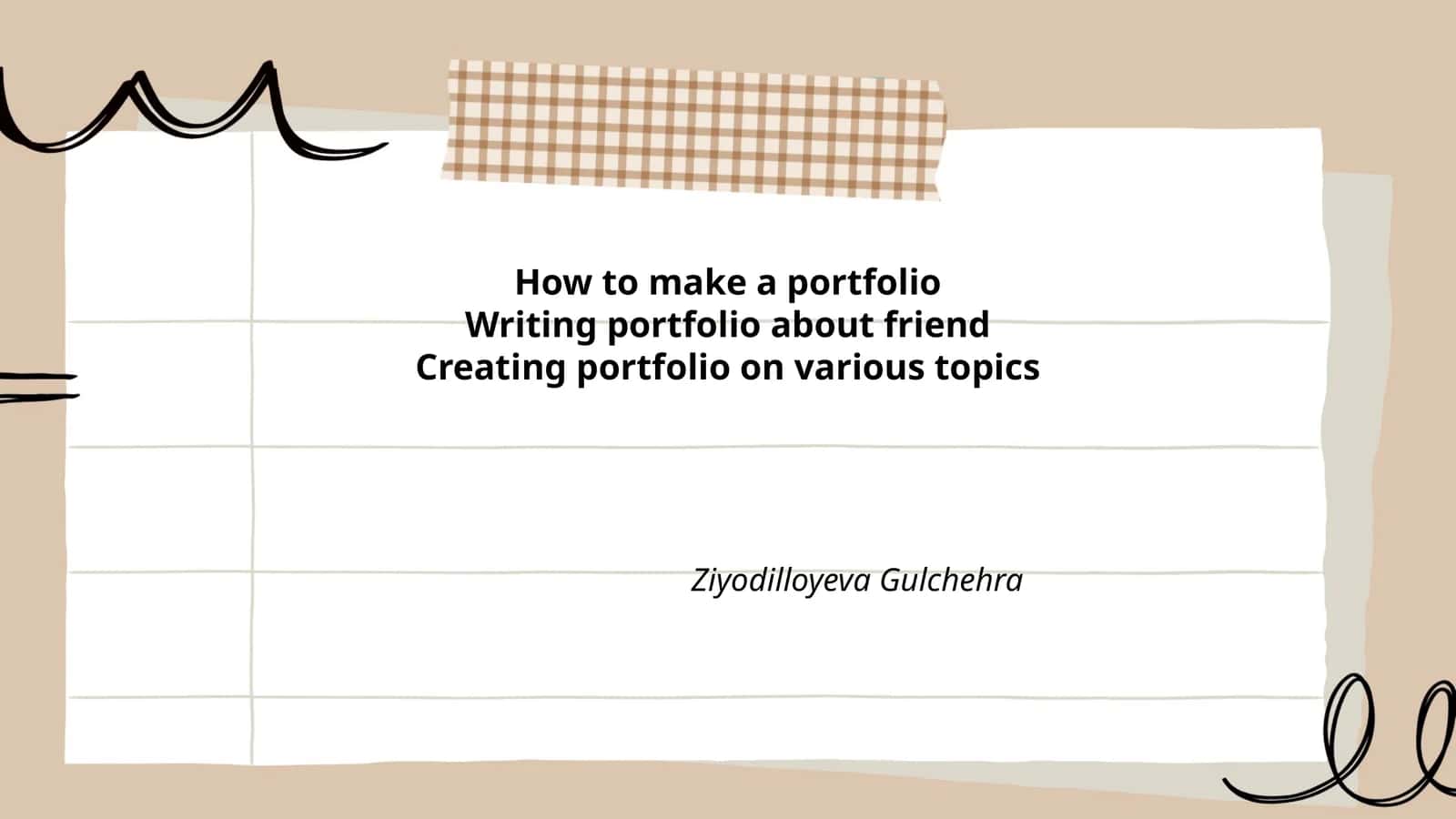 How to make a portfolio 1