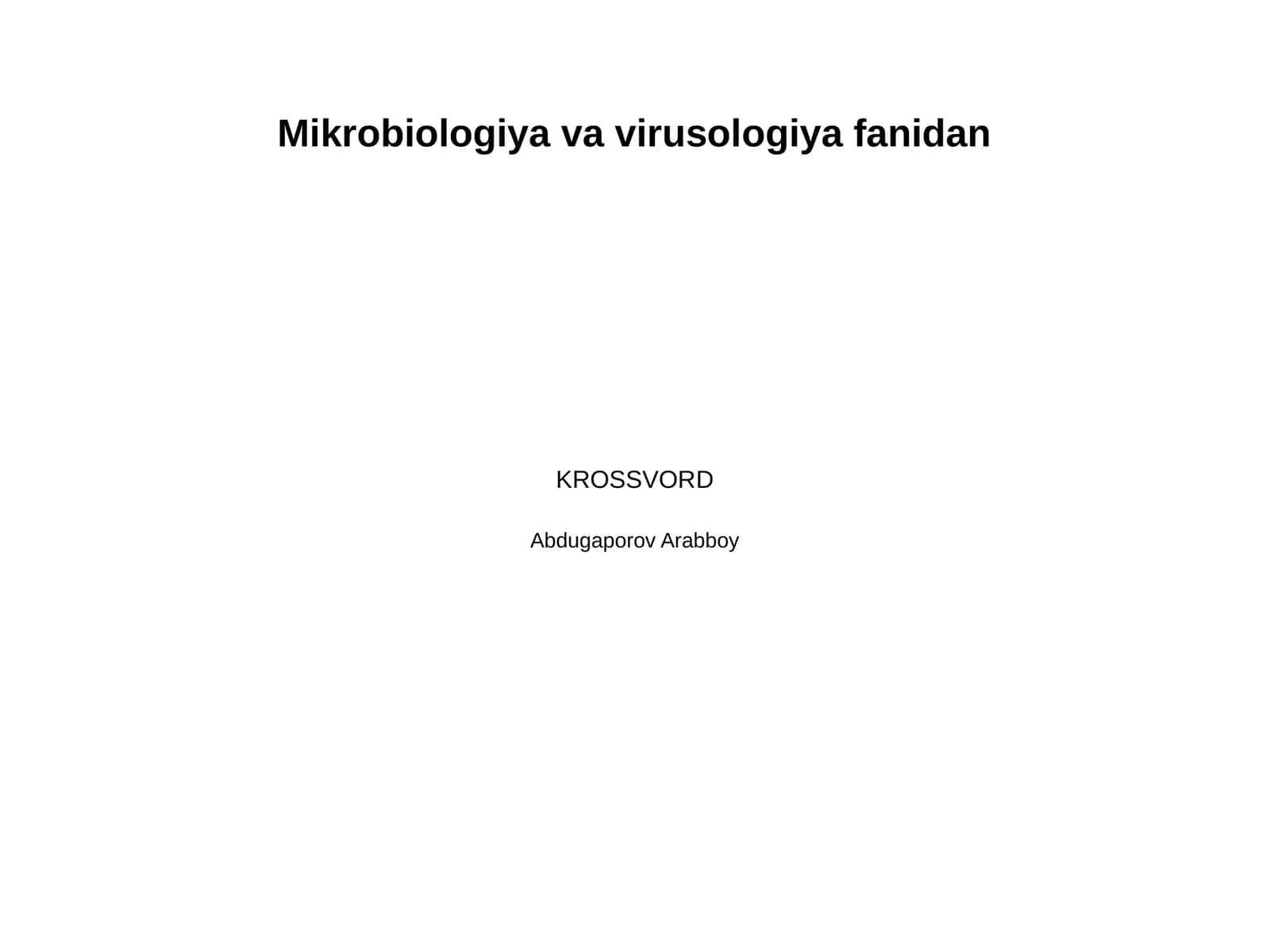 Mikrobiologiya va virusologiya fanidan 1