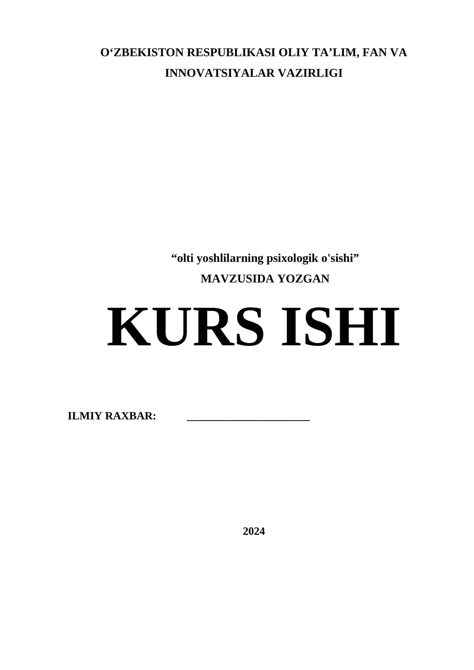 "olti yoshlilarning psixologik o'sishi" 1