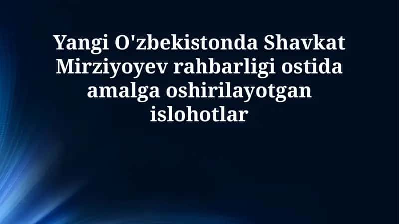 Siyosiy va Iqtisodiy Islohotlar 1