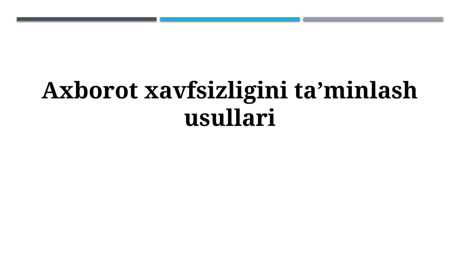 Xavfsizlik siyosatlari va qoidalari 1