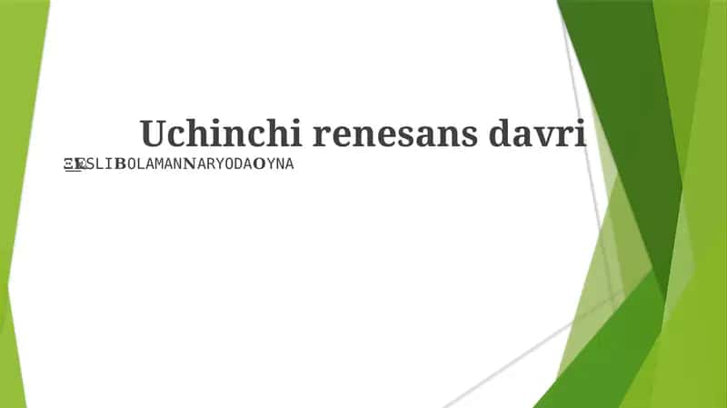Uchinchi renesans davri 1