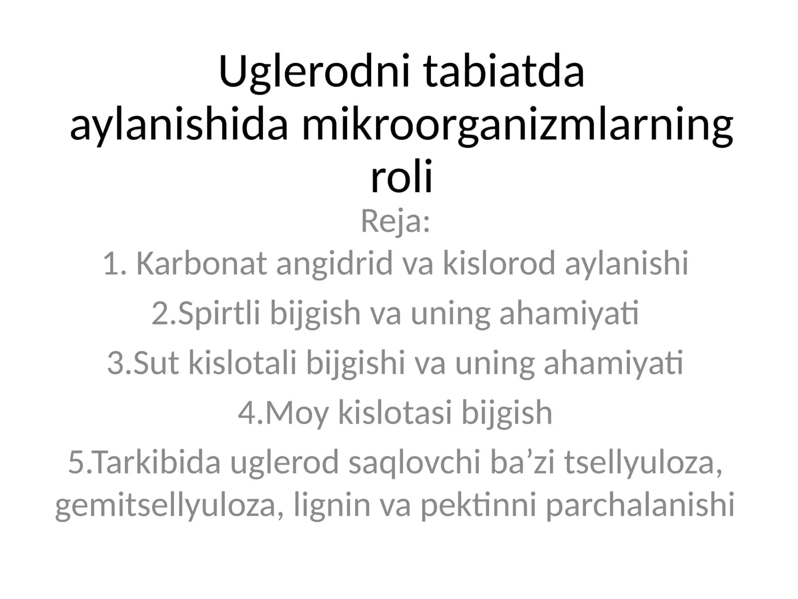 Uglerodni tabiatda aylanishidamikroorganizmlarning roli 1