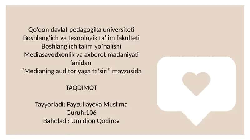"Medianing auditoriyaga ta'siri" 1