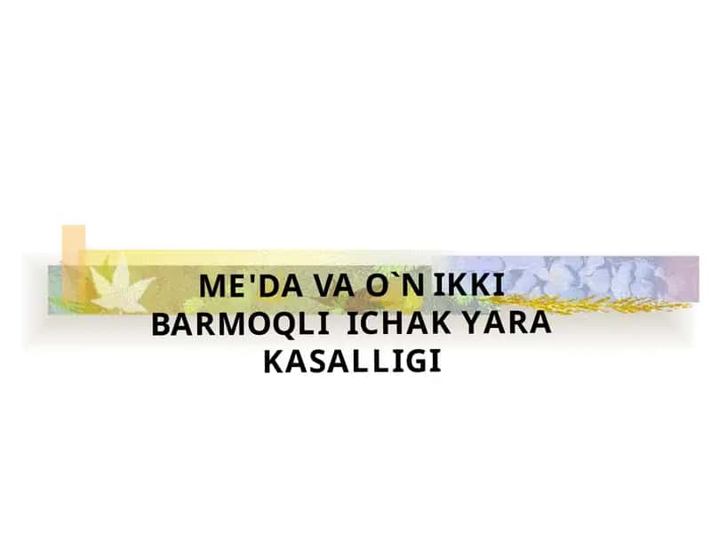 ME'DA VAO`N IKKIBARMOQLIICHAK YARAKASALLIGI TA'RIFI 1