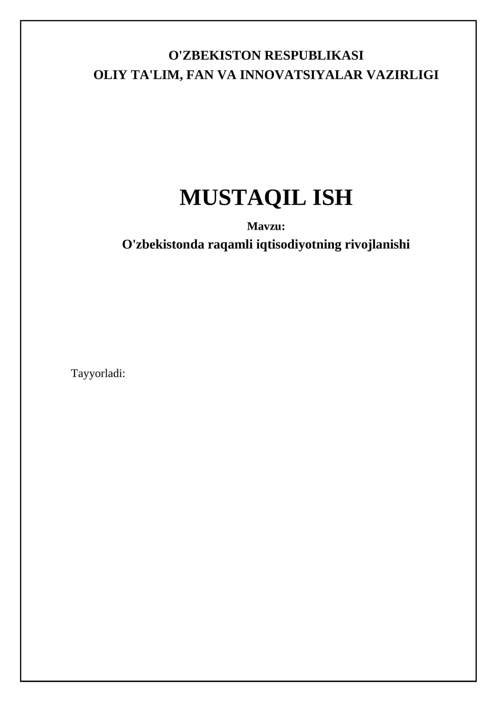 O'zbekistonda raqamli iqtisodiyotning rivojlanishi 1