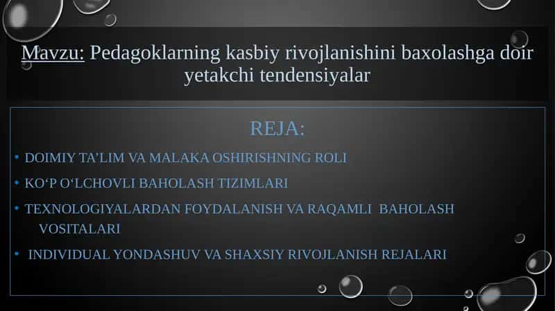 Pedagoklarning kasbiy rivojlanishini baxolashga doir yetakchi tendensiyalar 1