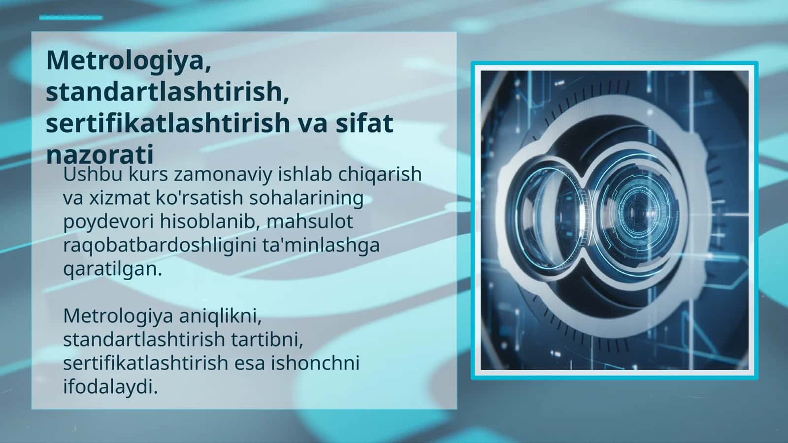 Metrologiya, standartlashtirish, sertifikatlashtirish va sifat nazorati 1