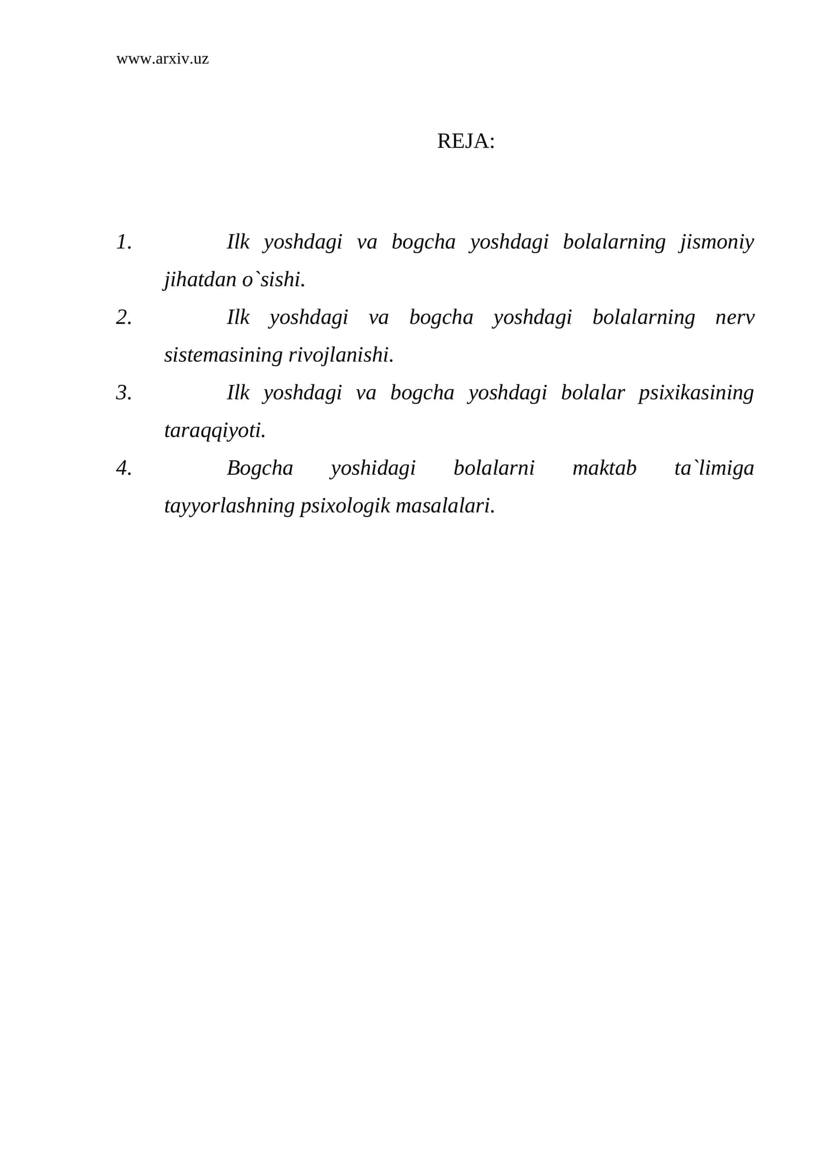 Ilk yoshi va bogcha yoshdagi bolalarning rivojlanishi 1
