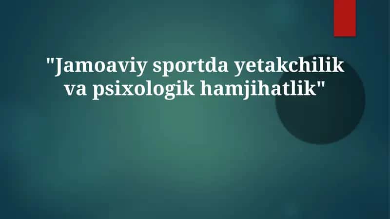 Jamoaviysportdayetakchilikvapsixologikhamjihatlik 1