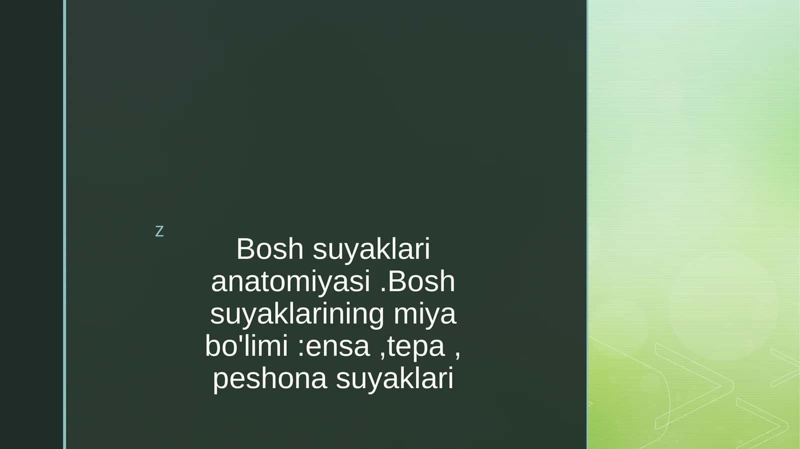 Bosh suyaklari anatomiyasi 1