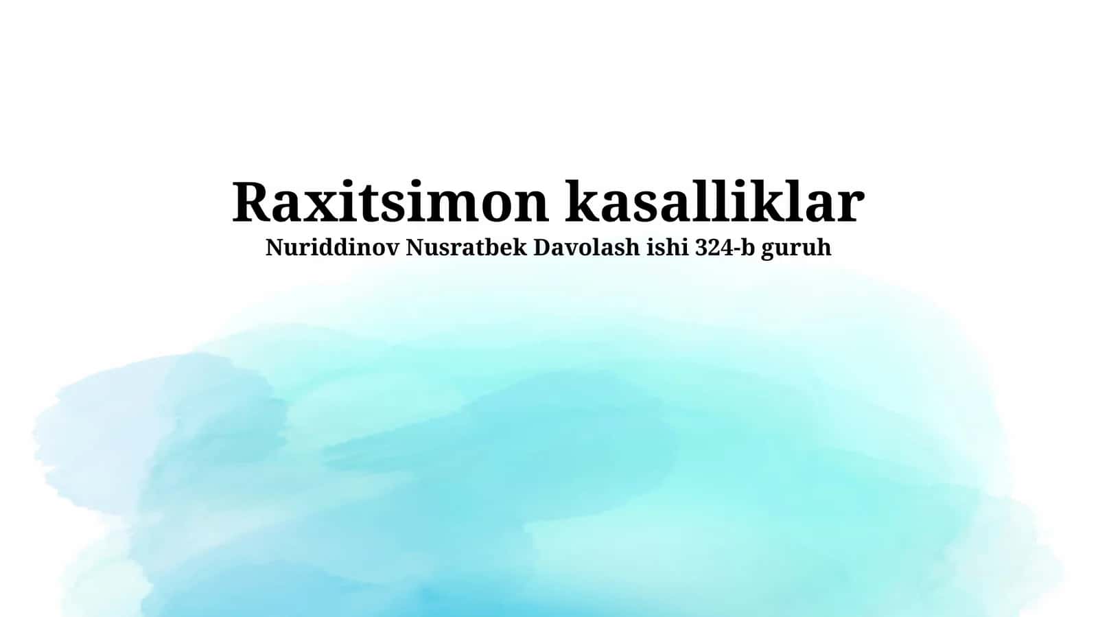Raxitsimon kasalliklar 1