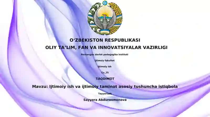 Ijtimoiy ish va ijtimoiy ta'minot