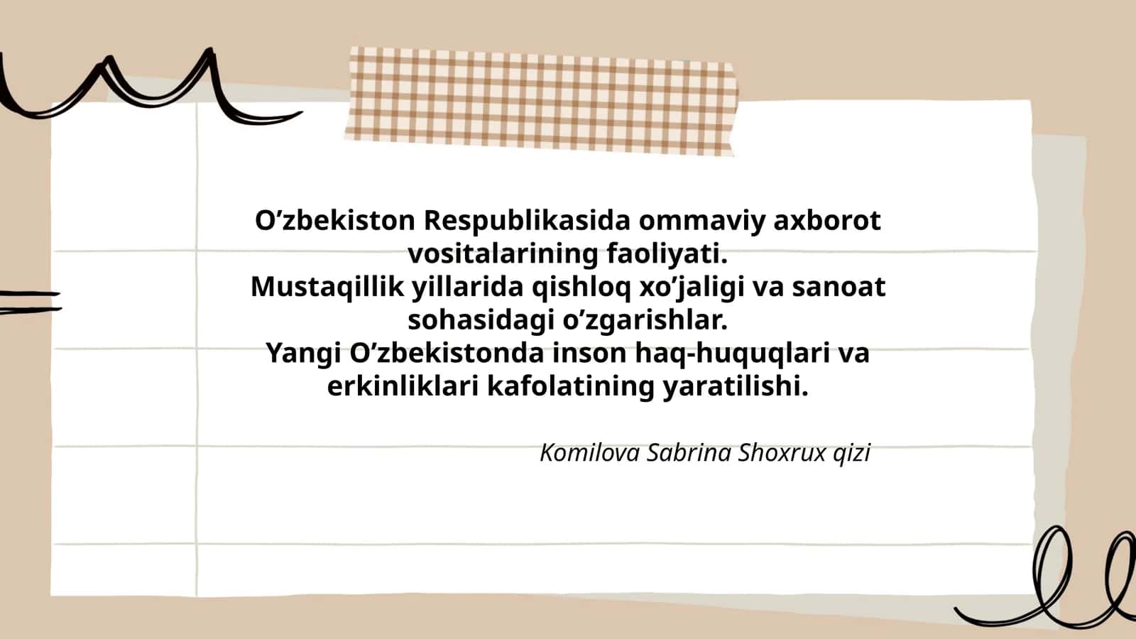 Komilova Sabrina Shoxrux qizi 1