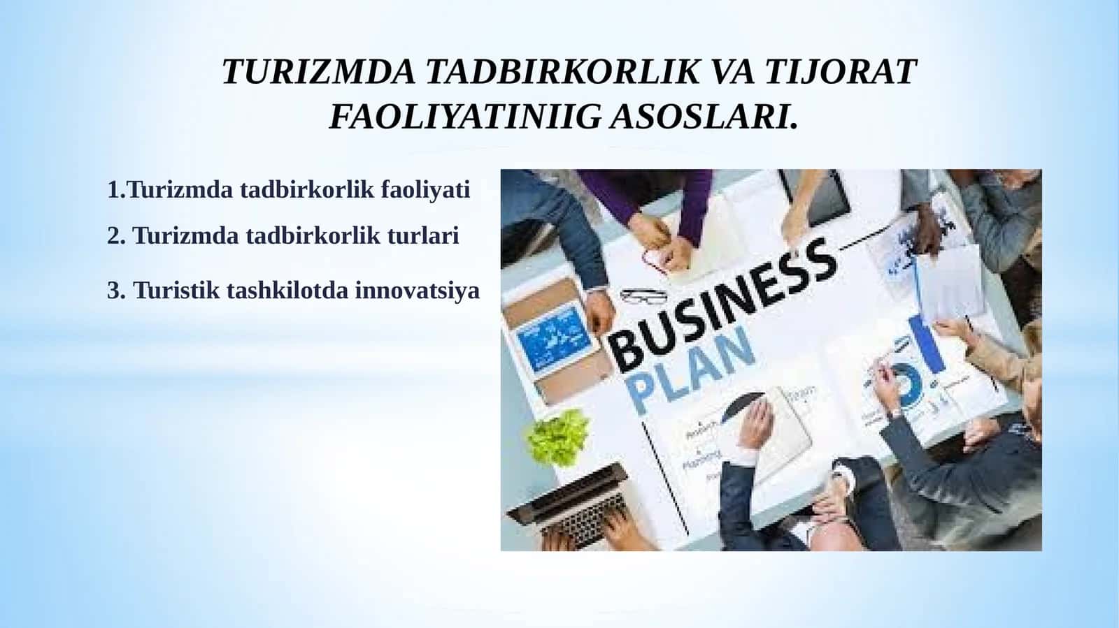 Turizmda Tadbirkorlik va Tijorat Faoliyatiniig Asoslari 1
