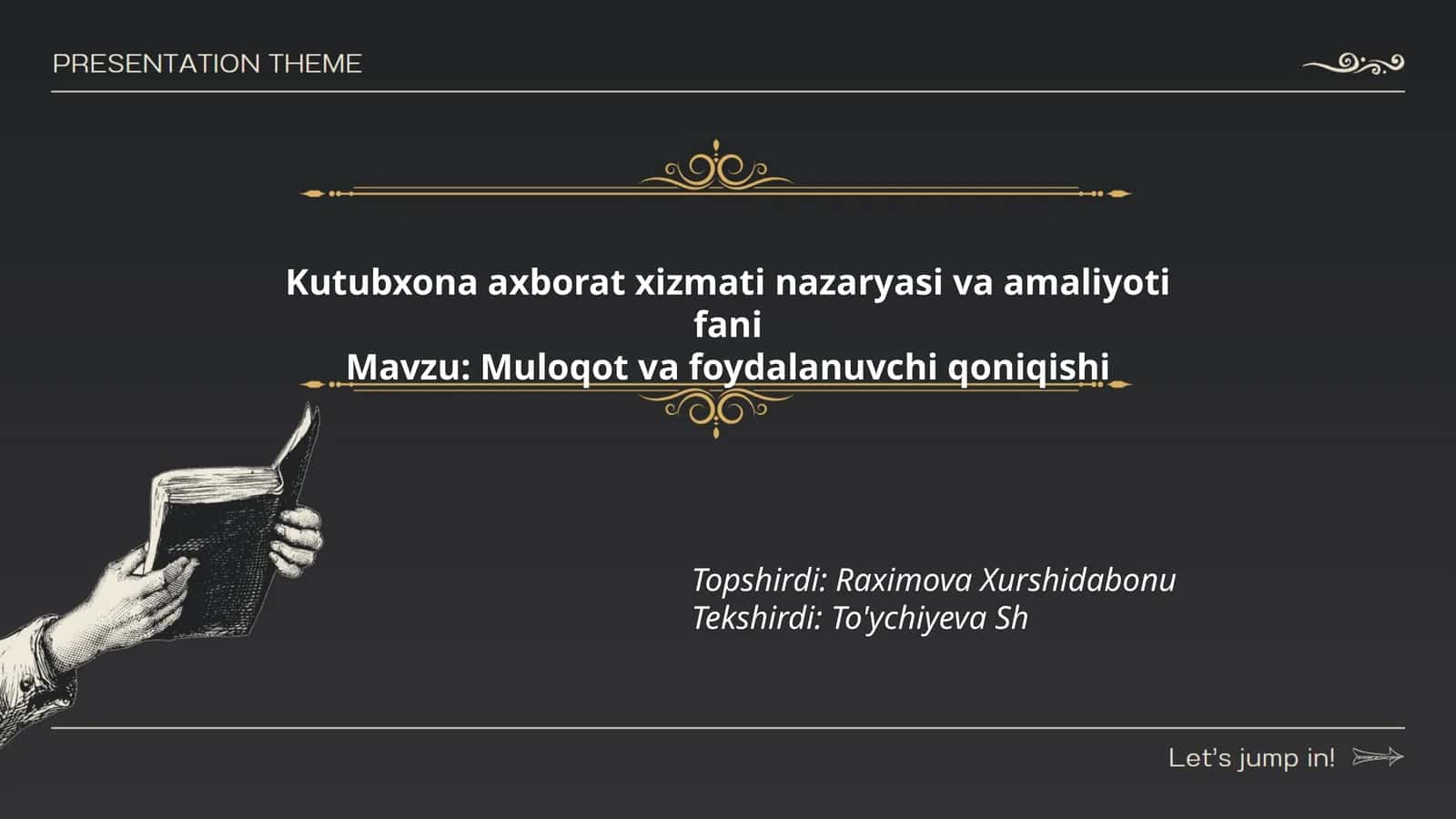 Kutubxona axborat xizmati nazaryasi va amaliyoti 1