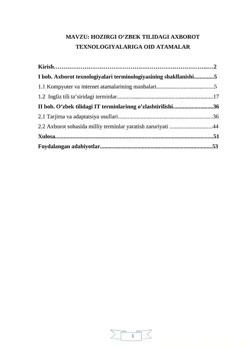 Axborot texnologiyalariga oid atamalar