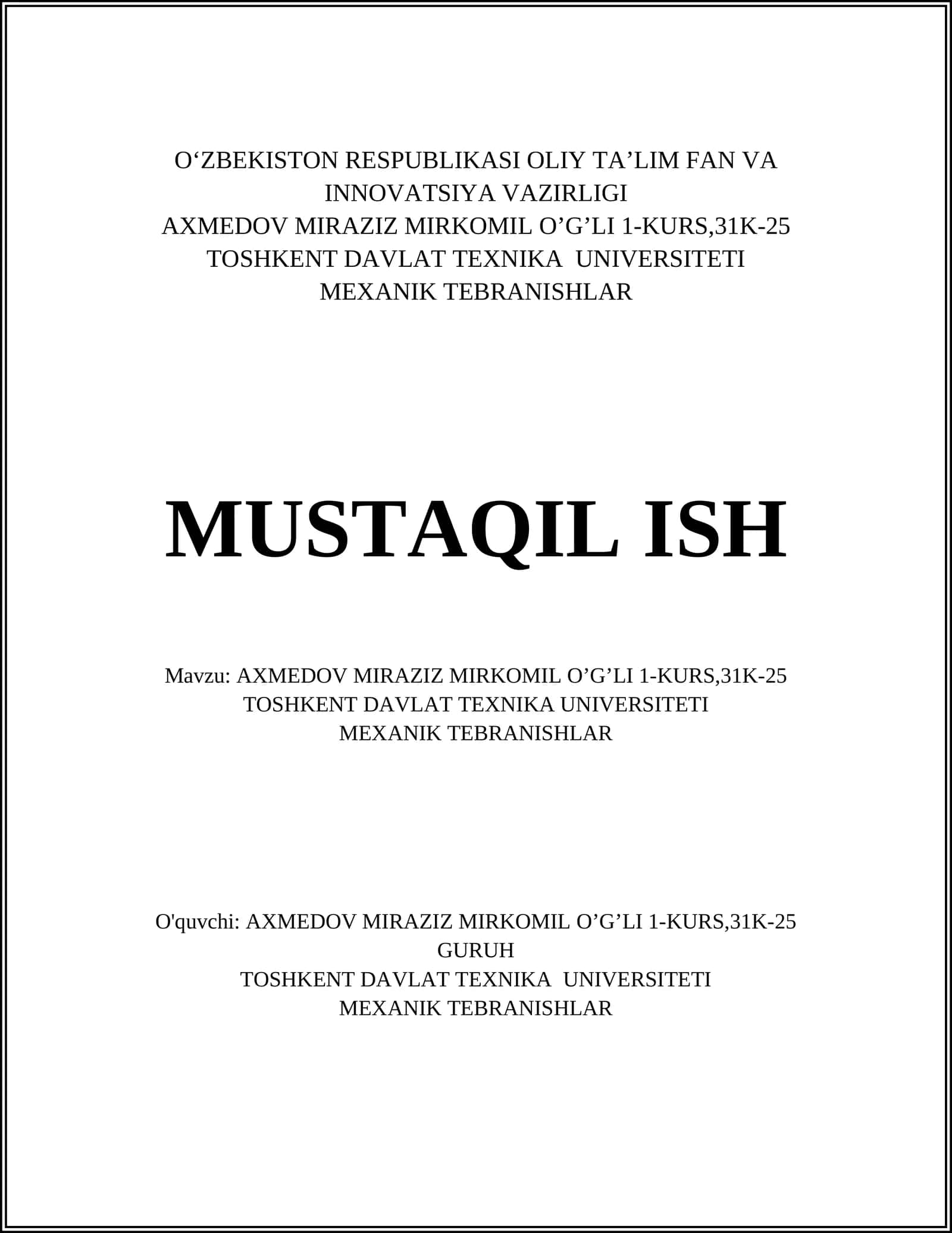 Mexanik tebranishlar 1