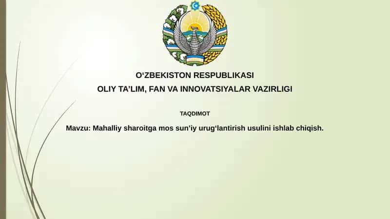 Mahalliy sharoitga mos sun'iy urug'lantirish usullari 1