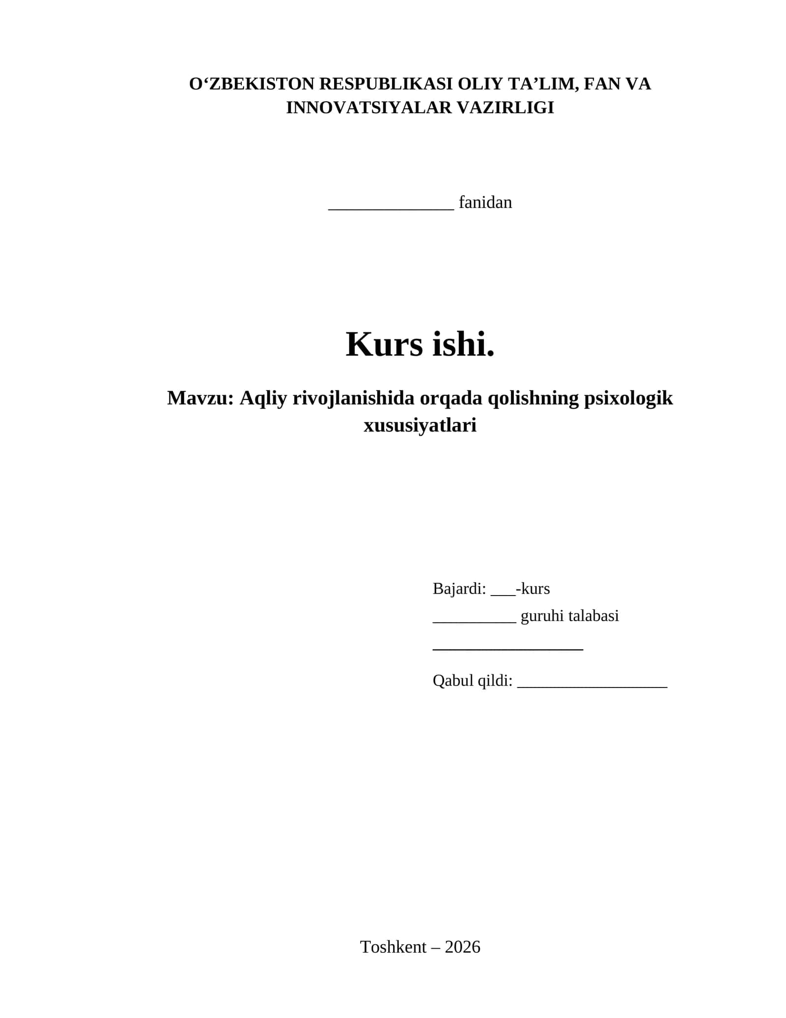 Aqliy rivojlanishida orqada qolishning psixologik xususiyatlari 1