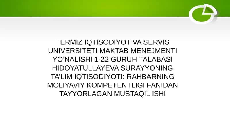 Dunyo davlatlarida ta`limni moliyalashtirishning keng tarqalgan usuli 1