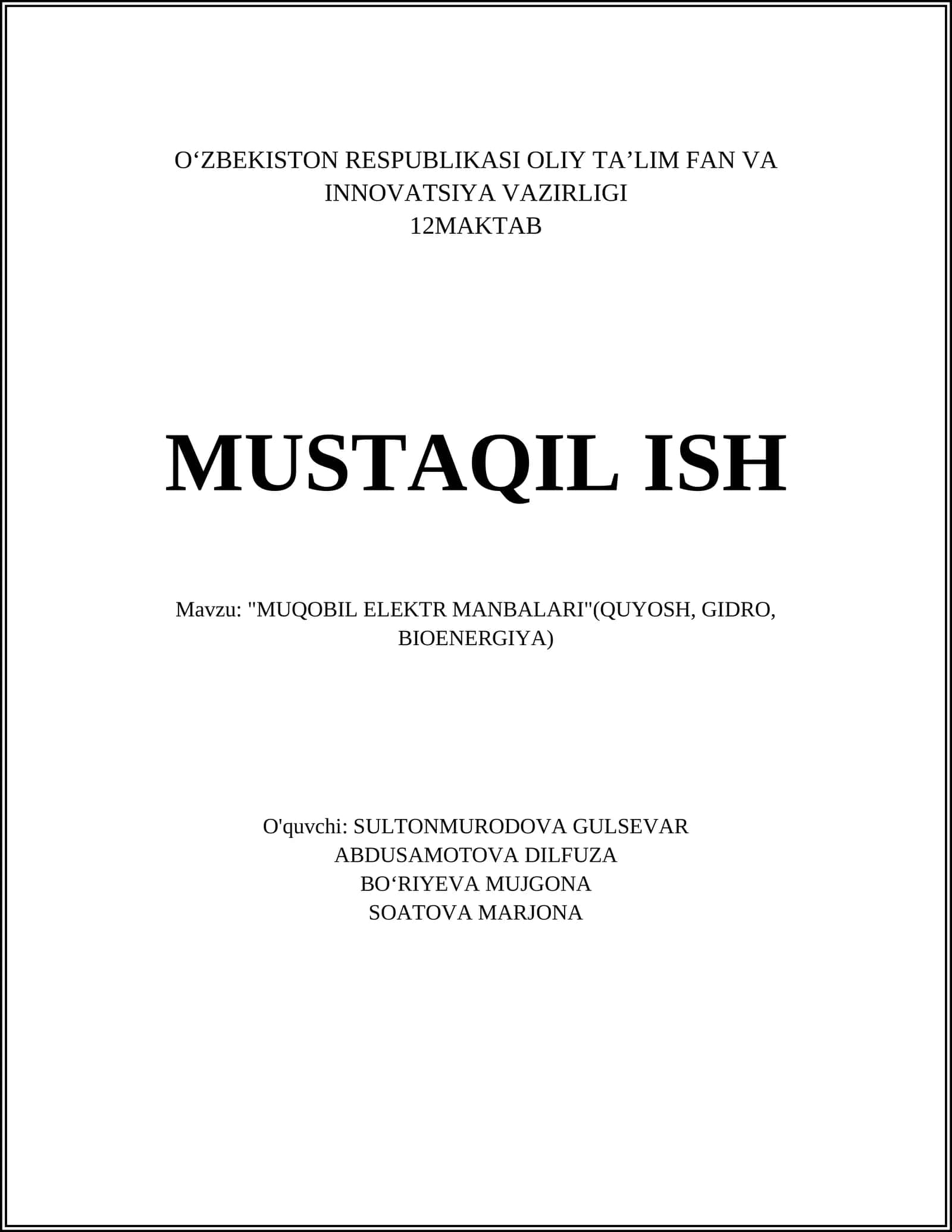 MUQOBIL ELEKTR MANBALARI 1