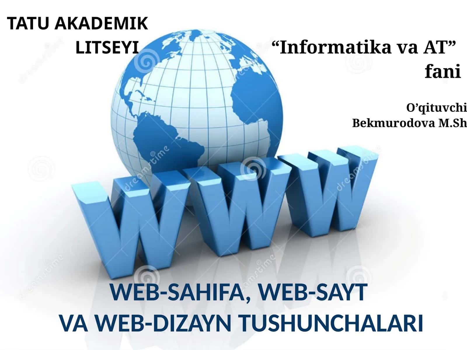 WEB-SAHIFA,WEB-SAYTVA WEB-DIZAYN TUSHUNCHALARI 1