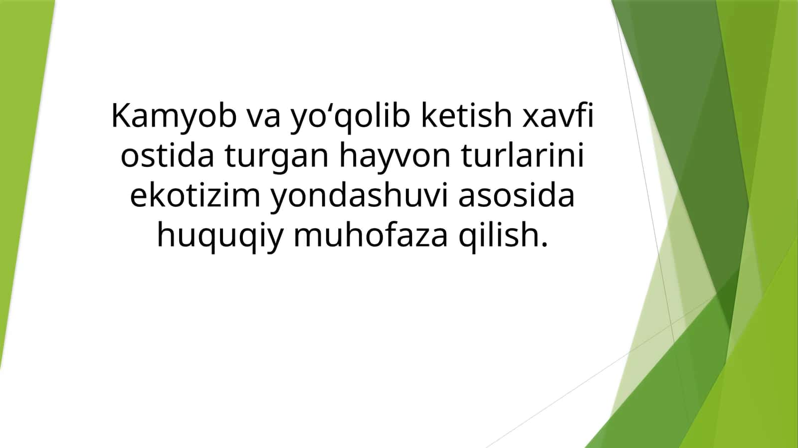 Kamyobvayoʻqolibketish xavfi ostidagi turarining ekotizim yondashi va asosi 1