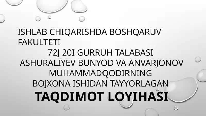Bojxona ishlaridan tayyorlagan taqdimot loyihasi 1