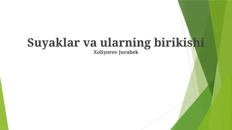 Suyaklar va ularning birikishi 1